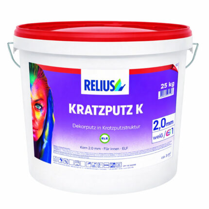 Relius Kratzputz K – Kratzputz für Innenwände mit mineralischer Struktur
