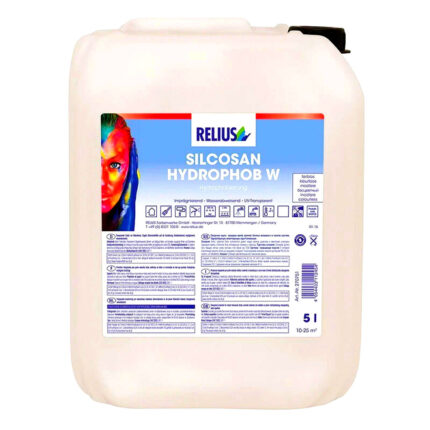 Relius Silcosan Hydrophob W-ist eine lösemittelfreie Wetterschutzimprägnierung und Grundierung für Fassade